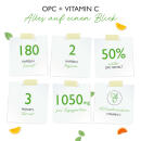 OPC mit Vitamin C - 180 Kapseln - 900 mg Traubenkernextrakt pro Tagesportion - Laborgepr&uuml;ft -Vegan