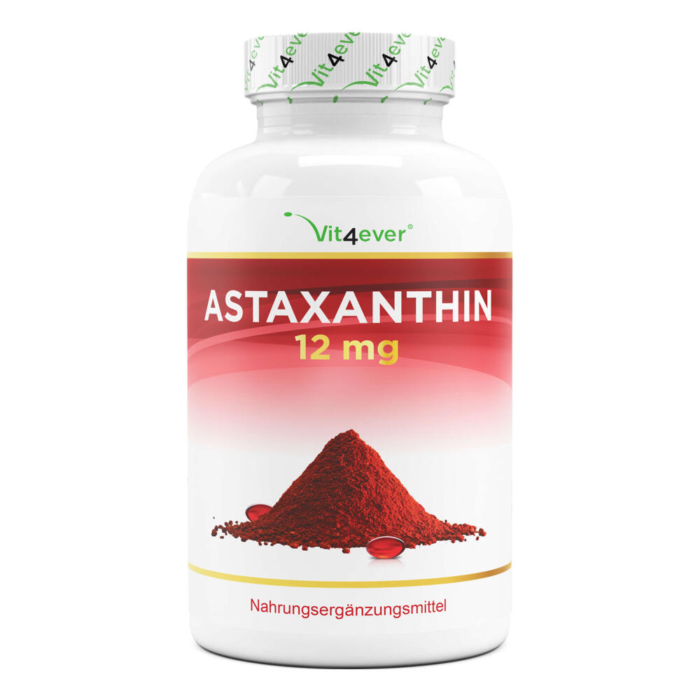 Astaxanthin 12 mg 150 Softgel Kapseln Antioxidant Vitamin E mit Laboranalyse ! 
