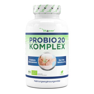 Probio 20 Komplex - Kulturen Komplex mit 20 Bakterienst&auml;mmen + Inulin - 180 Kapseln