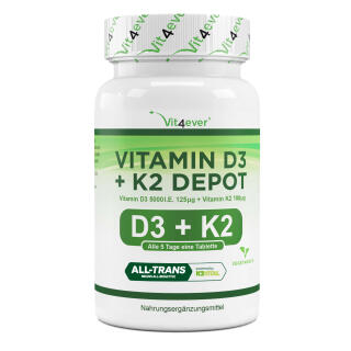 Vitamin D3 5.000 I.E. + Vitamin K2 200 mcg - 365 Tabletten