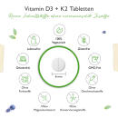 Vitamin D3 10.000 I.E. + Vitamin K2 200 mcg - 180 Tabletten