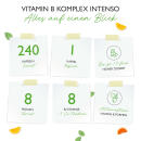Vitamin B Komplex Intenso - alle 8 B-Vitamine + 3 Co-Faktoren - 180 Kapseln