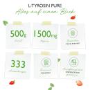 L-Tyrosin Pure, 500 g reines Pulver, keine Zusatzstoffe, 300 Portionen, 100% Tyrosin Aminosäure, Vegan