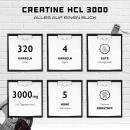 Creatine HCL 3000 - 320 Kapseln - Optimale Creatin Verbindung - Kreatin Hydrochlorid