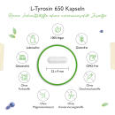 L-Tyrosin - 240 Kapseln - 1300 mg pro Tagesportion - Vegan