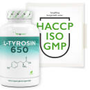 L-Tyrosin - 240 Kapseln - 1300 mg pro Tagesportion - Vegan