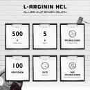 L-Arginin HCL - 500 g - L-Arginin Hydrochlorid - Optimale Löslichkeit - Reines Pulver ohne Zusätze - Vegan