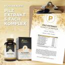 Pilz Extrakt 5-Fach Komplex - 120 Kapseln mit 750 mg Extrakt - 32% bioaktive Polysaccharide