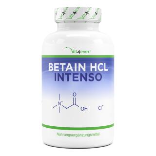 Betain HCL = 240 Kapseln &aacute; 695mg mit Pepsin + Enzian Extrakt